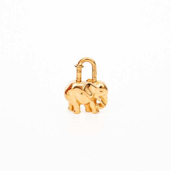Fermoir Hermès Charm Cadena Éléphant en métal plaqué or