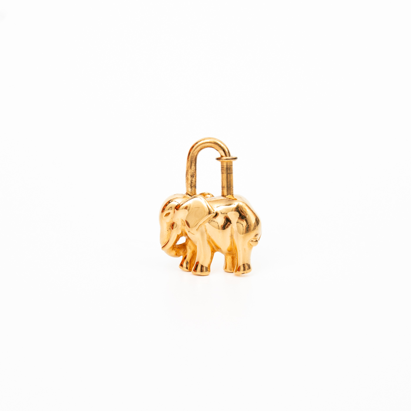 Fermoir Hermès Charm Cadena Éléphant en plaqué or – Image 2