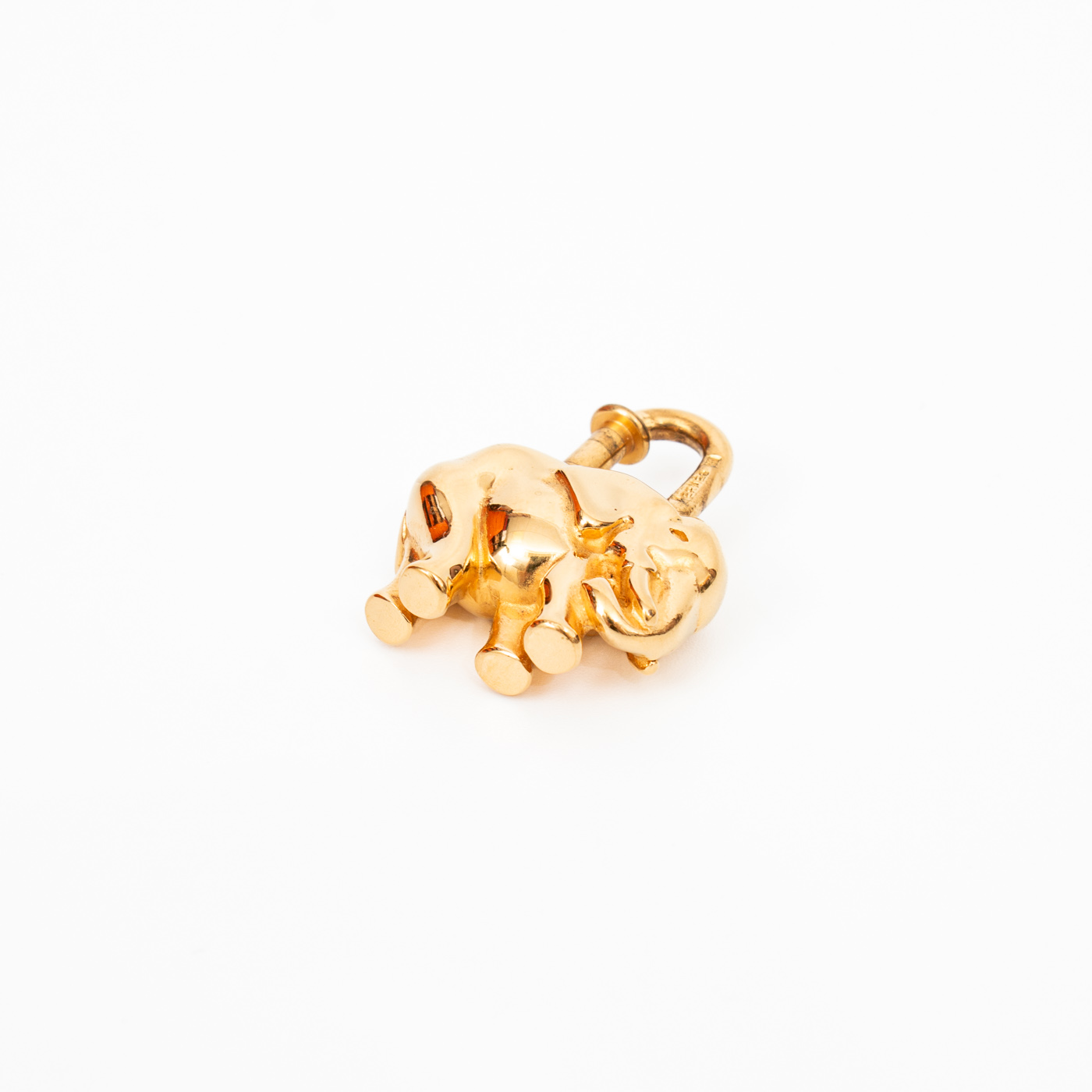 Fermoir Hermès Charm Cadena Éléphant en plaqué or – Image 3