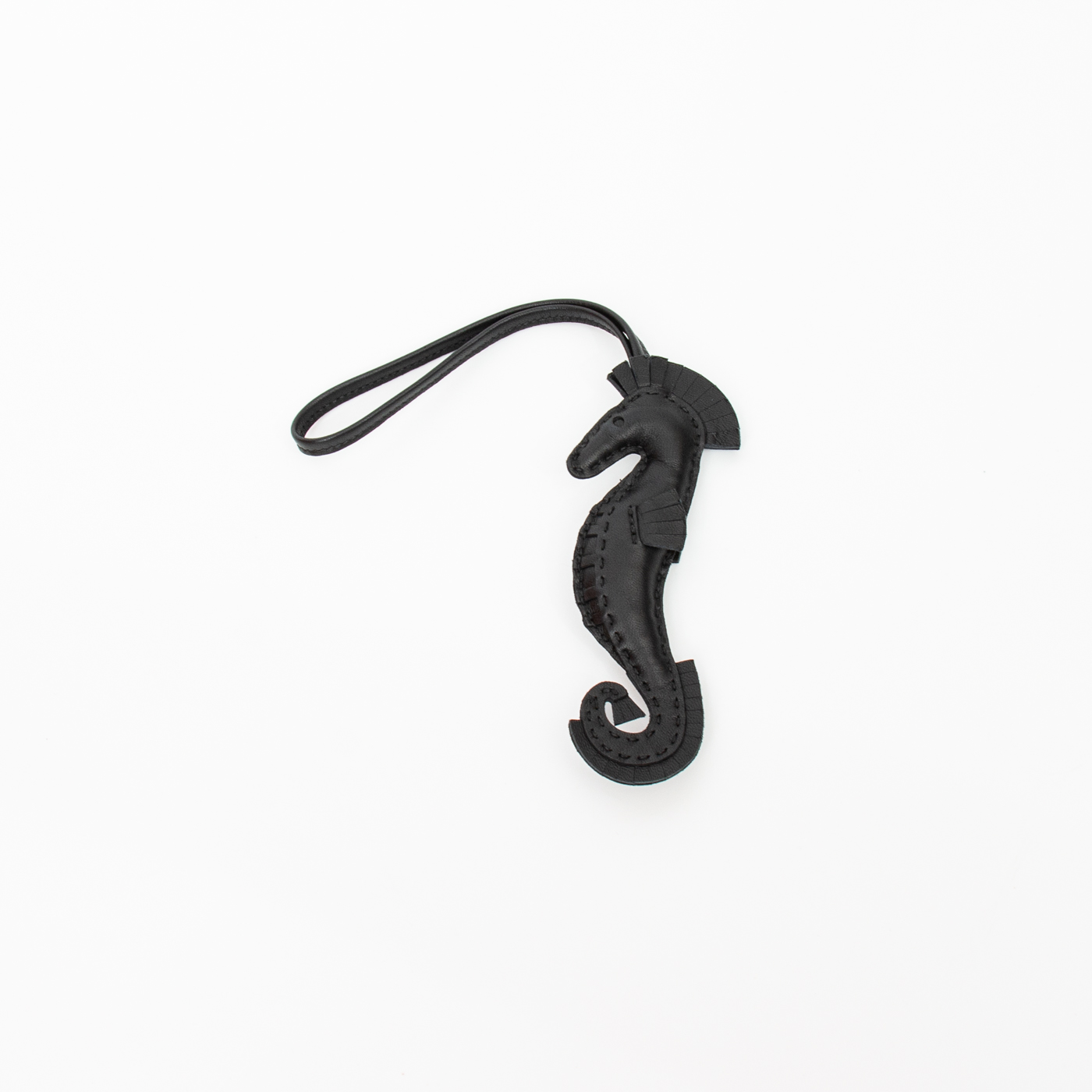Hermès Charm Hippocampe Agneau Milo Cuir Noir