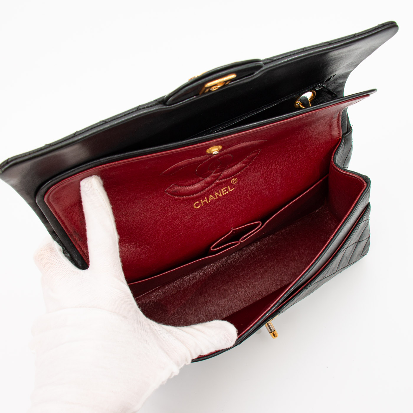 Chanel Tasche Timeless Double Flap Schwarz 151423 – Bild 11
