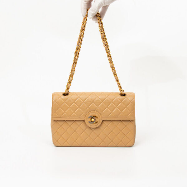 Chanel Bag Timeless Lambskin Double Flap Beige 1994-1996 3047123