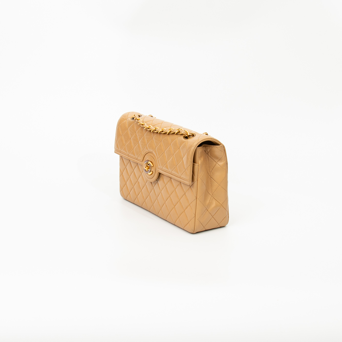 Chanel Tasche Timeless Lambskin Double Flap Beige 1994–1996 3047123 – Bild 4
