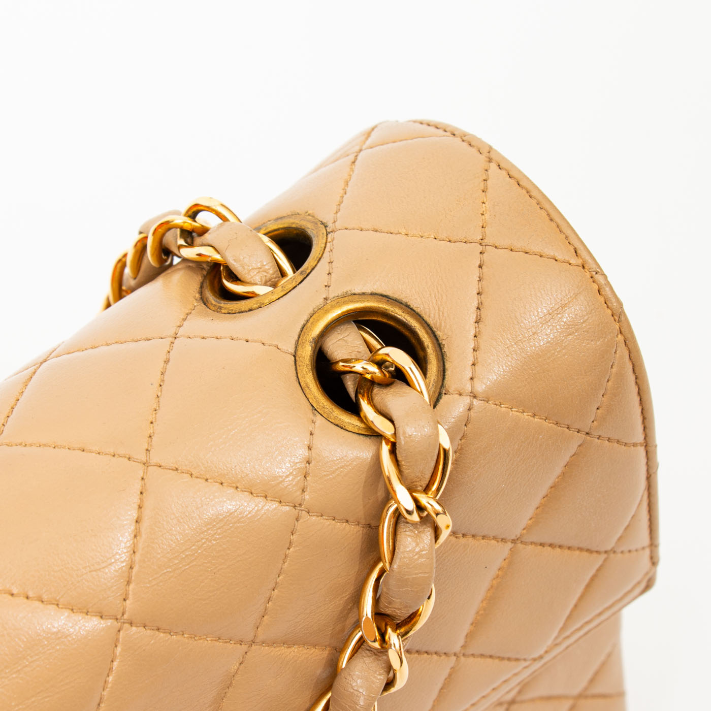 Chanel Tasche Timeless Lambskin Double Flap Beige 1994–1996 3047123 – Bild 8
