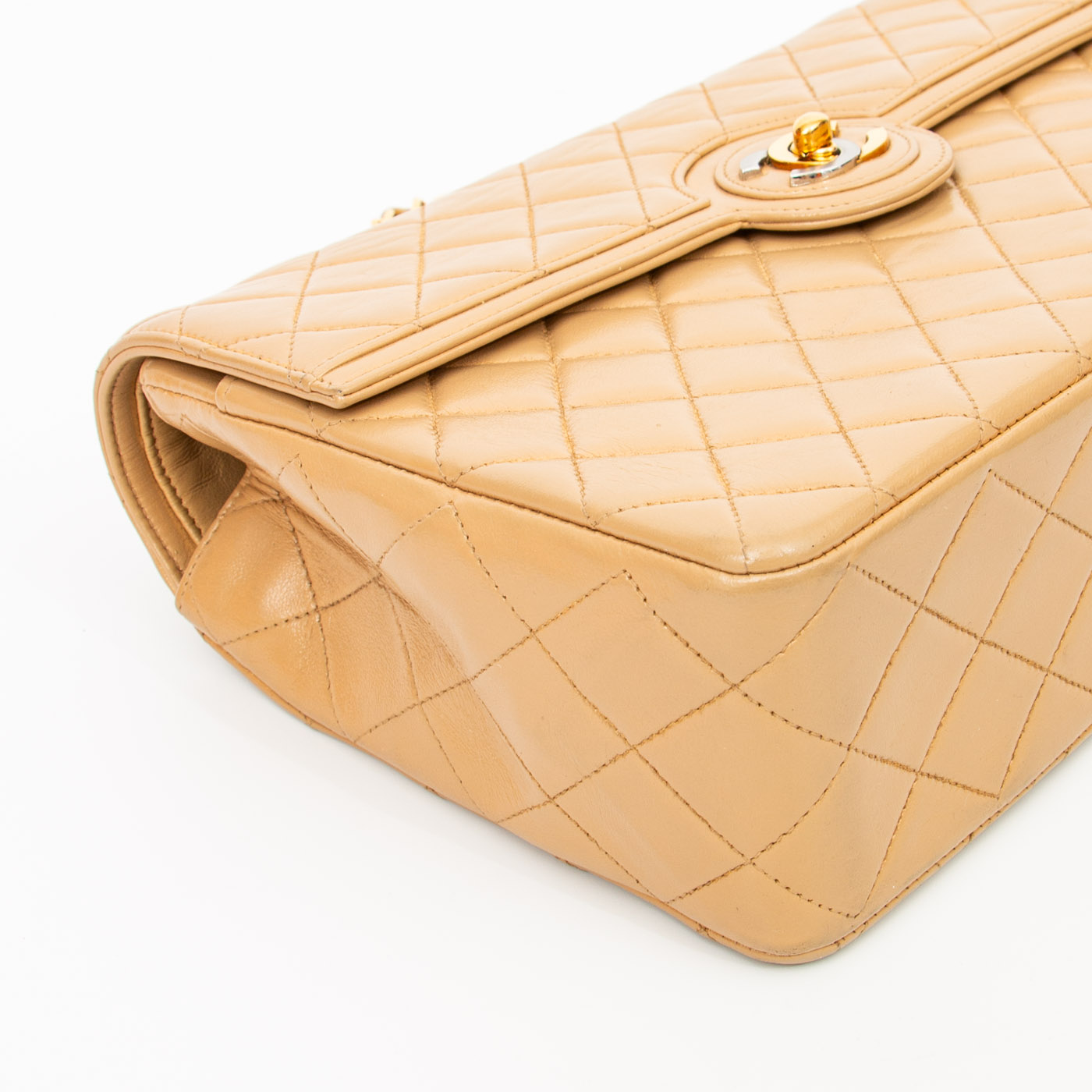 Chanel Tasche Timeless Lambskin Double Flap Beige 1994–1996 3047123 – Bild 9