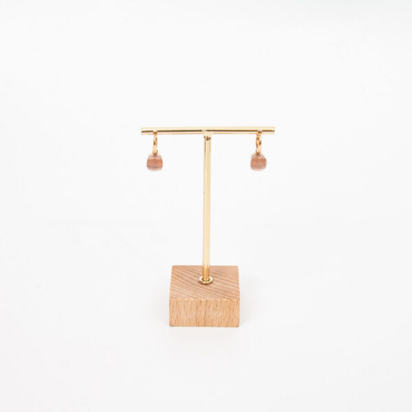 Pomellato Nudo Classic Petit Earrings Gold with Rose Quartz