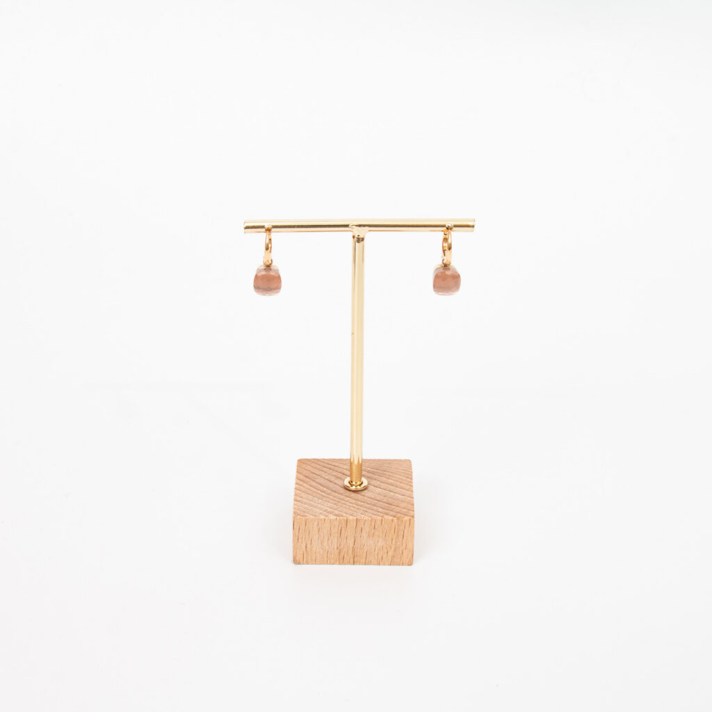 Pomellato Nudo Classic Petit Ohrringe Gold mit Rosennquarz