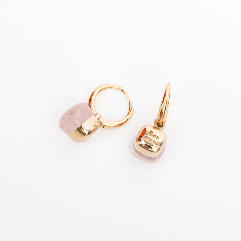 Pomellato Nudo Classic Petit Ohrringe Gold mit Rosennquarz – Bild 4