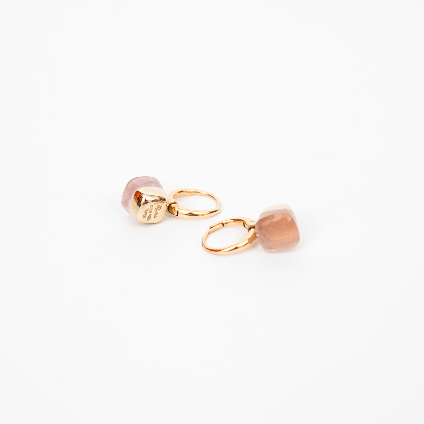 Pomellato Nudo Classic Petit Ohrringe Gold mit Rosennquarz – Bild 5