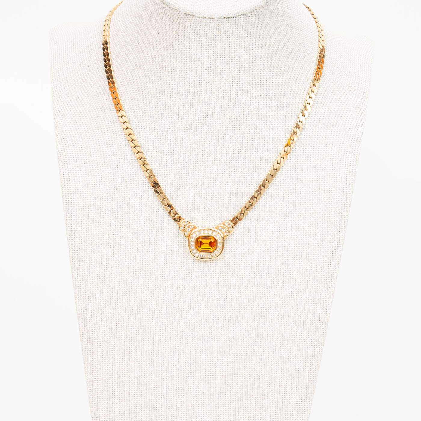 Dior Vintage Necklace with Yellow Stone – Image 1