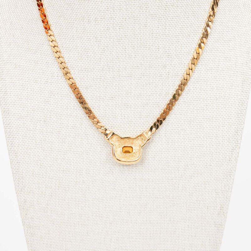 Dior Vintage Necklace with Yellow Stone – Image 3