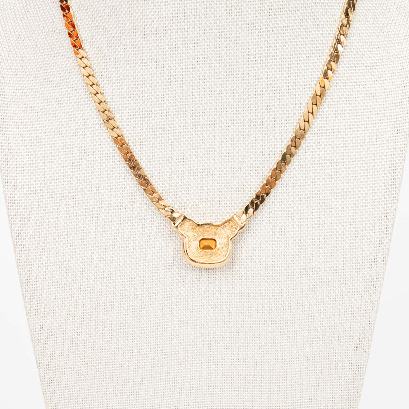 Dior Vintage Necklace with Yellow Stone – Image 3