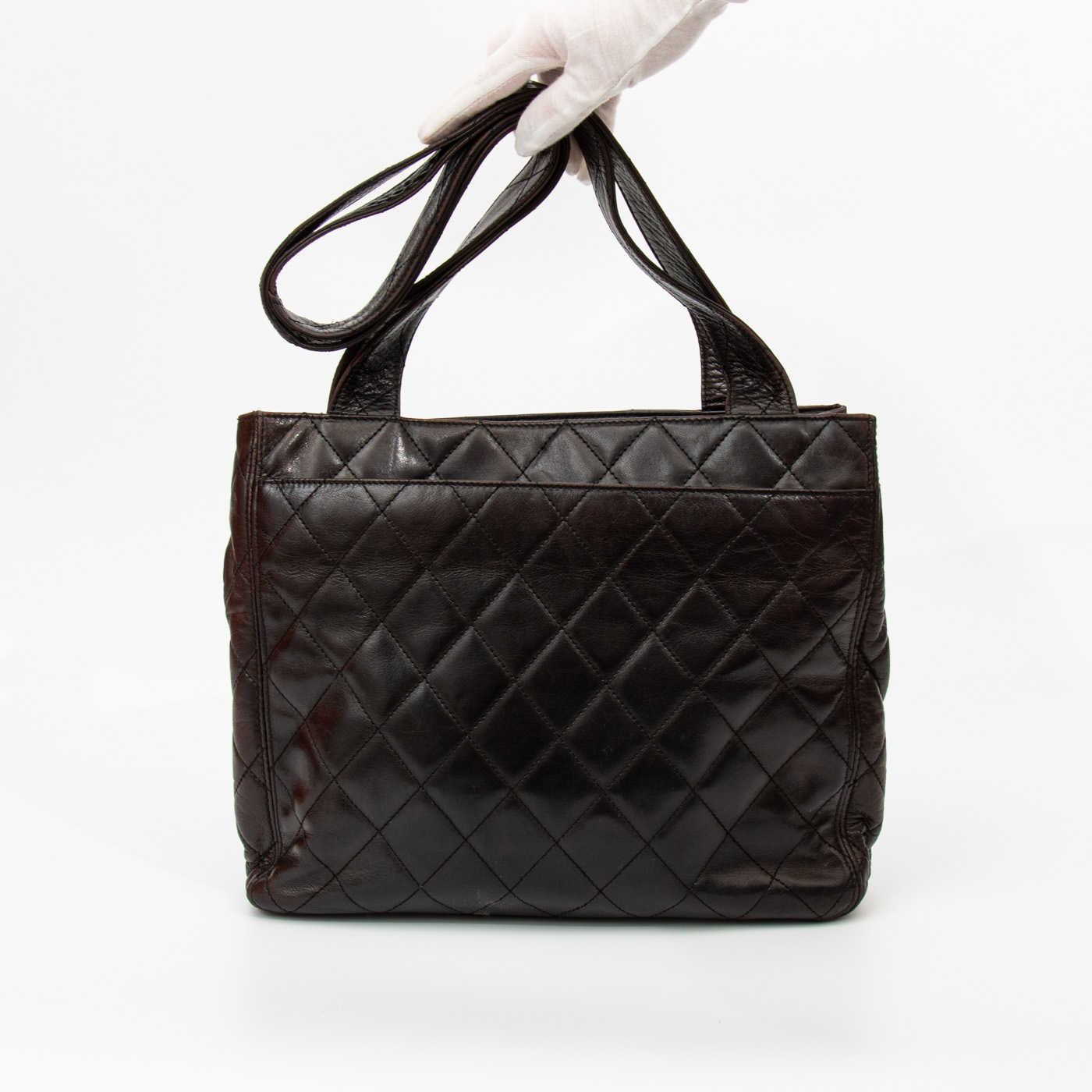 Chanel Shopper Lammleder Braun Mit Goldener Hardware 1996–1997 4284224 – Bild 4
