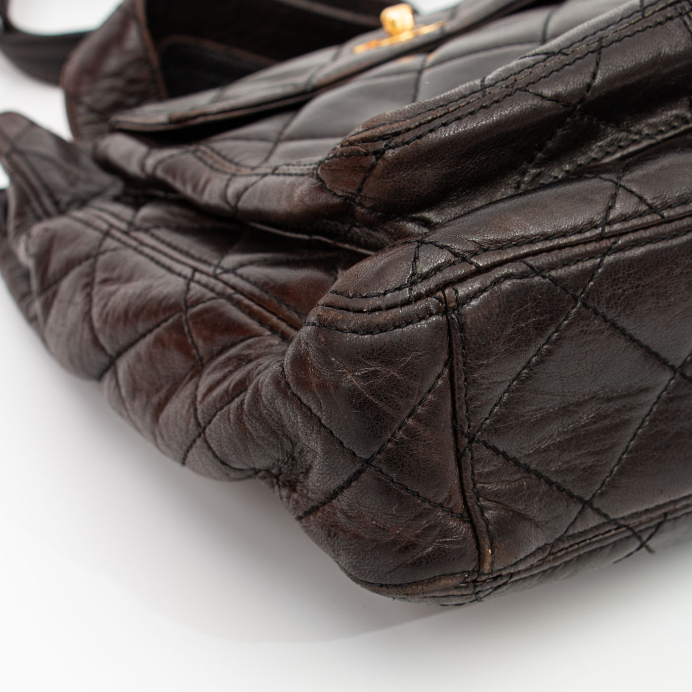 Chanel Shopper Lammleder Braun Mit Goldener Hardware 1996–1997 4284224 – Bild 6