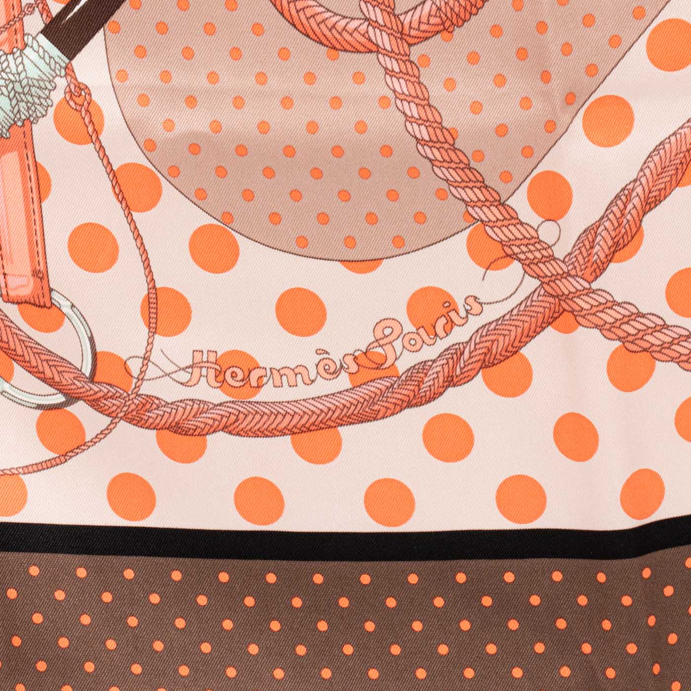 Foulard en soie Hermès Carré 70 Clic-Clac A Pois Orange – photo 3