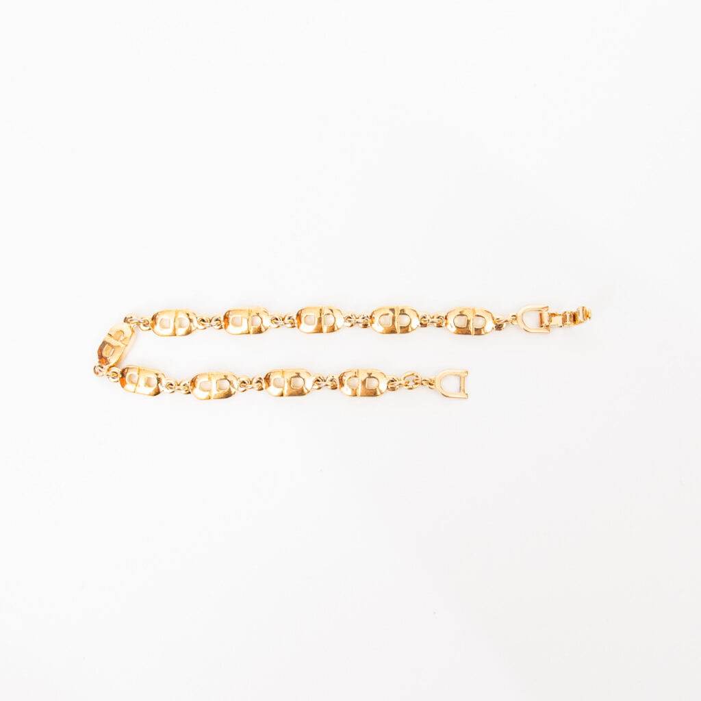 Christian Dior Vintage CD Bracelet Gold 16 cm