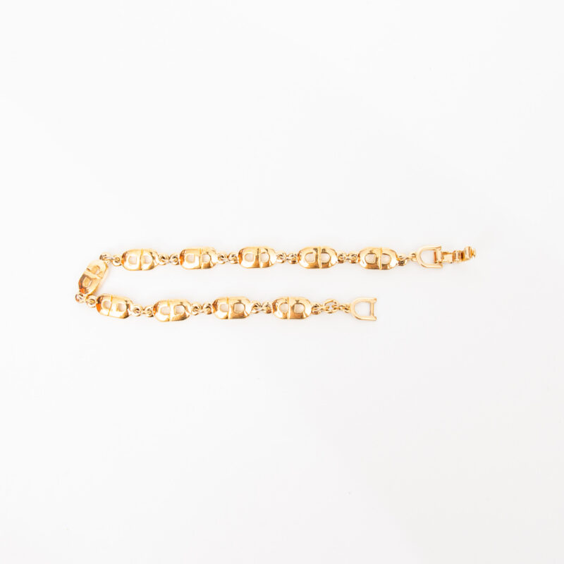 Christian Dior Vintage CD Bracelet Gold 16 cm – Image 2