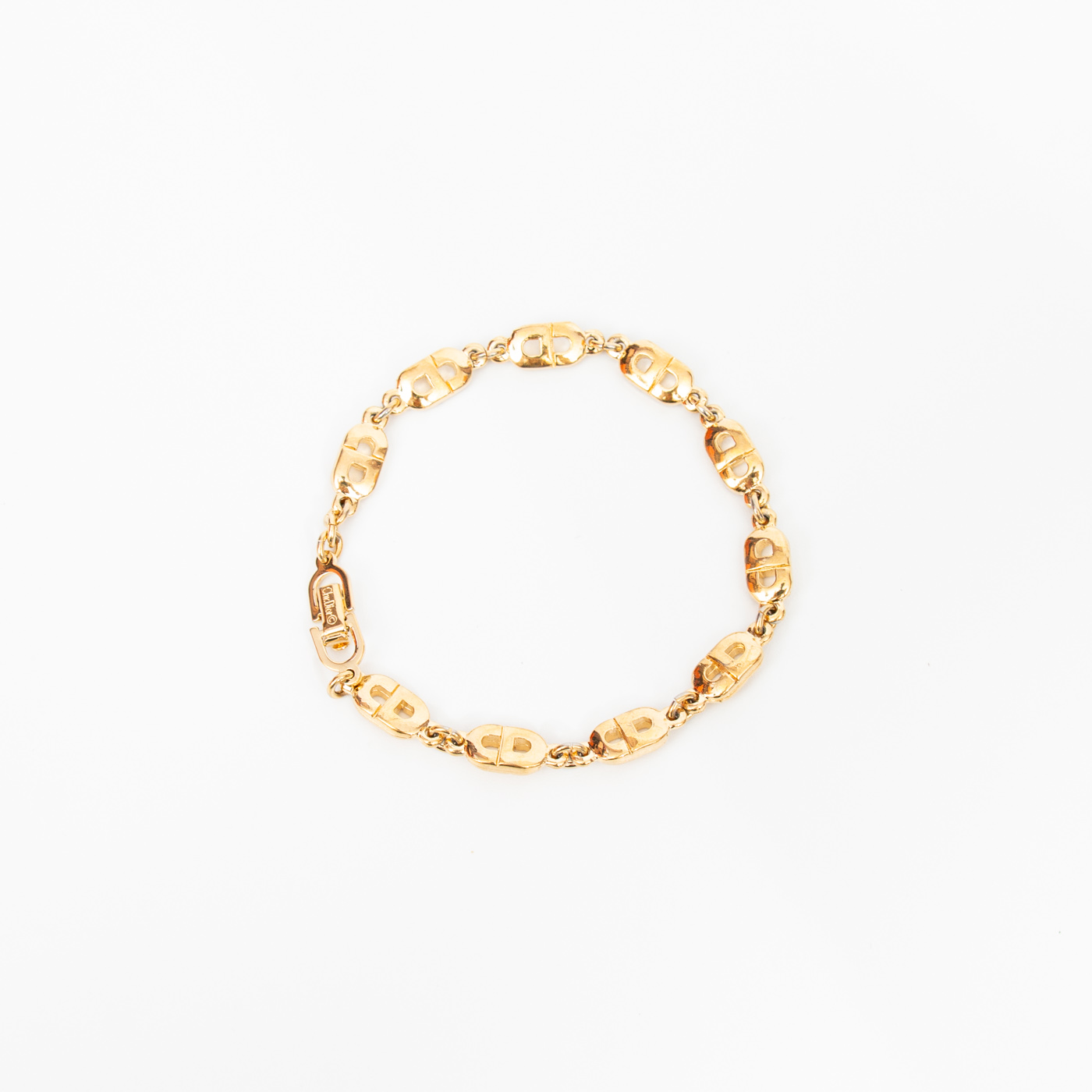 Christian Dior Vintage CD Bracelet Gold 16 cm – Image 4