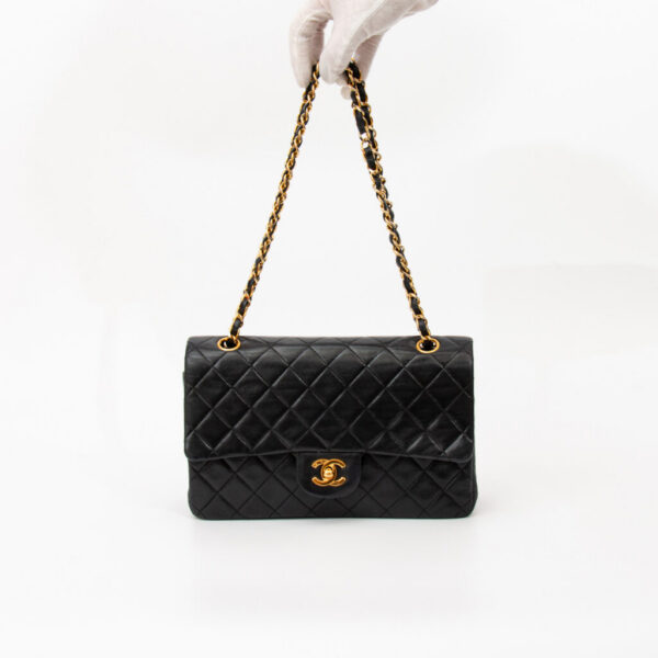 Chanel Tasche Timeless Double Flap Lammleder Schwarz 1989–1991 1511055