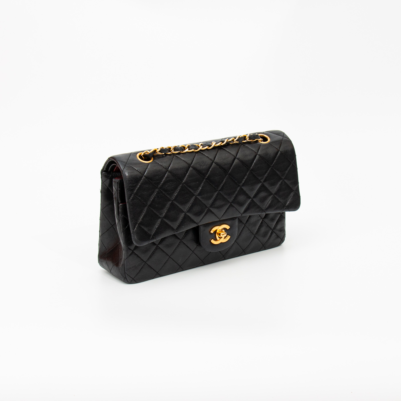 Chanel Tasche Timeless Double Flap Lammleder Schwarz 1989–1991 1511055 – Bild 3
