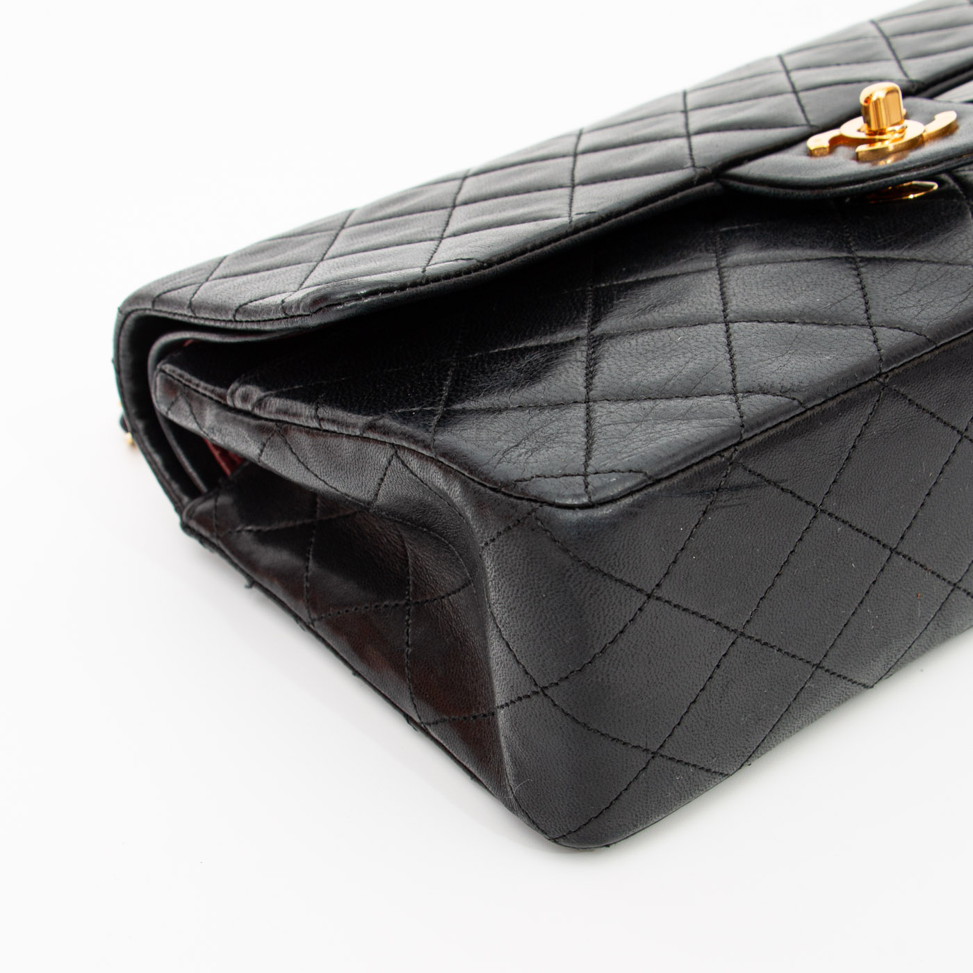 Chanel Tasche Timeless Double Flap Lammleder Schwarz 1989–1991 1511055 – Bild 8