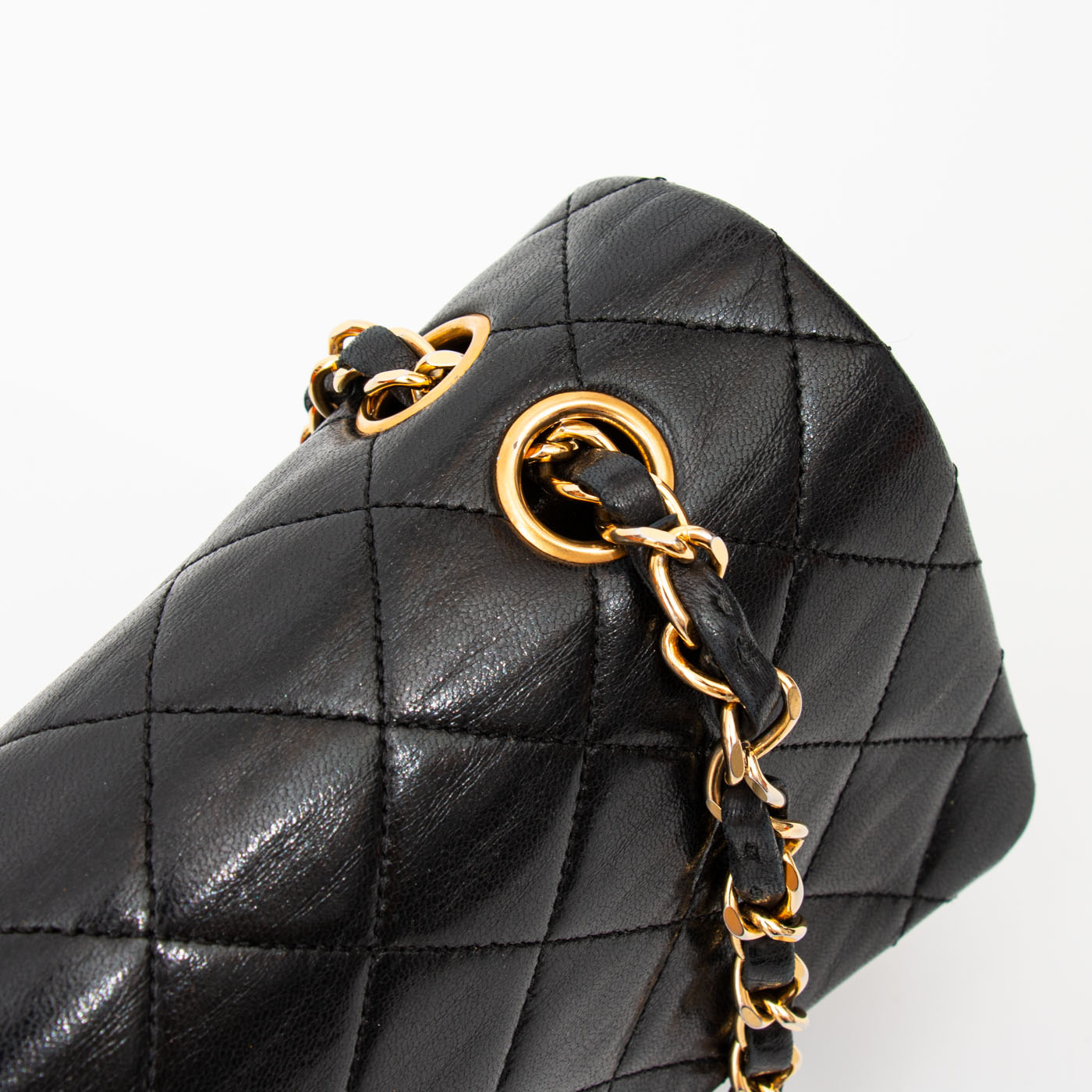 Chanel Tasche Timeless Double Flap Lammleder Schwarz 1989–1991 1511055 – Bild 9