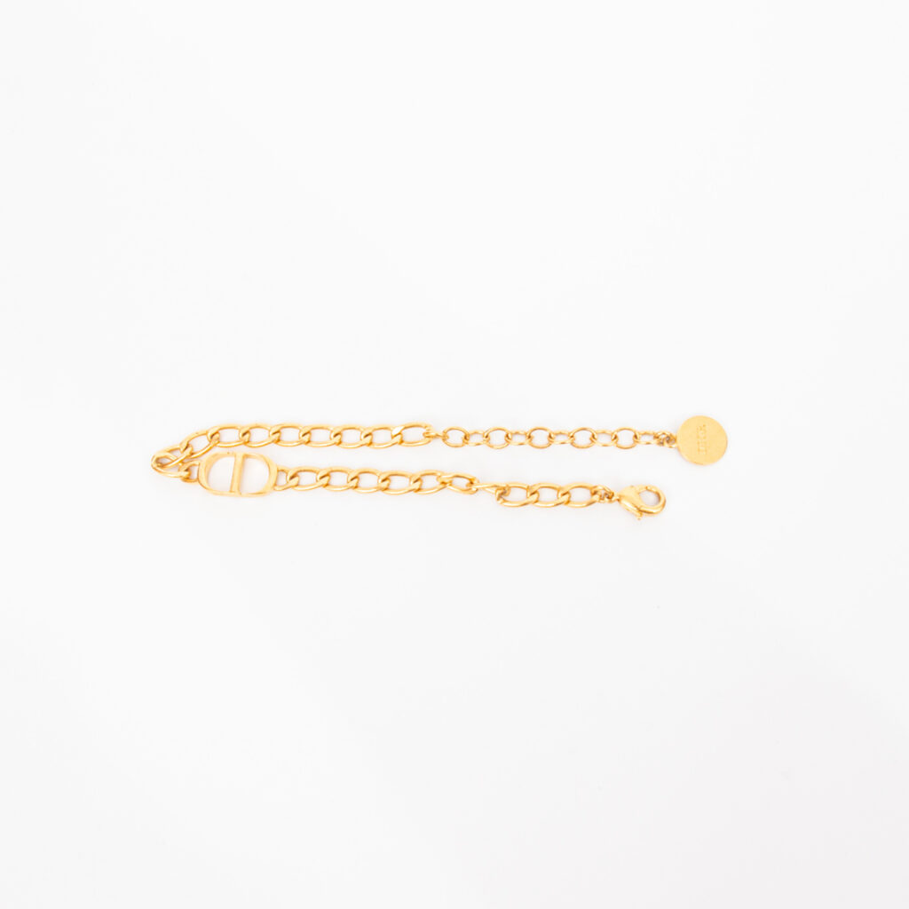 Bracelet chaîne Christian Dior CD Icon or 18 cm