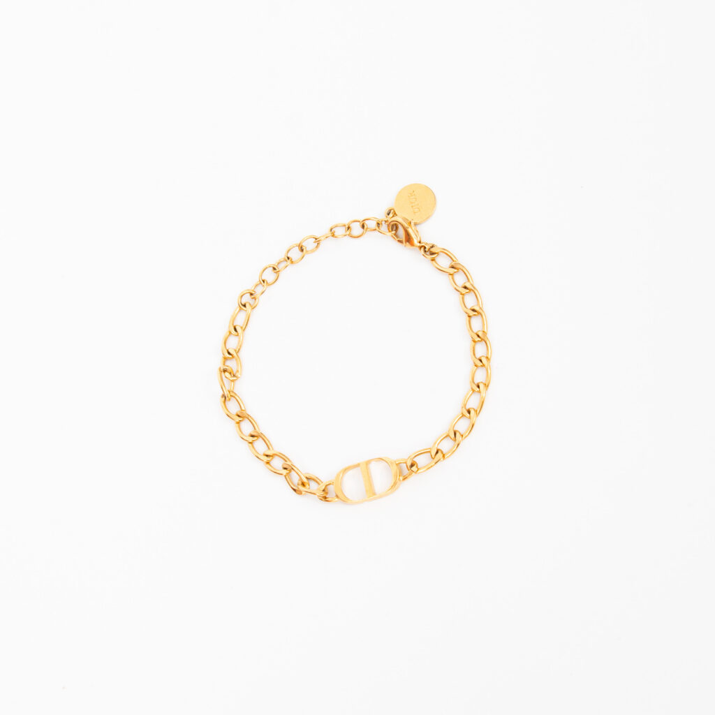 Bracelet chaîne Christian Dior CD Icon or 18 cm