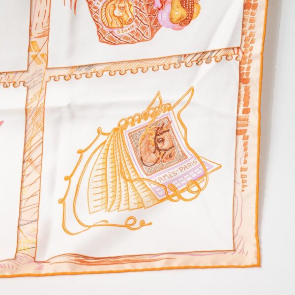 Hermès foulard en soie Carré 90 La Promenade De Longchamps Rose