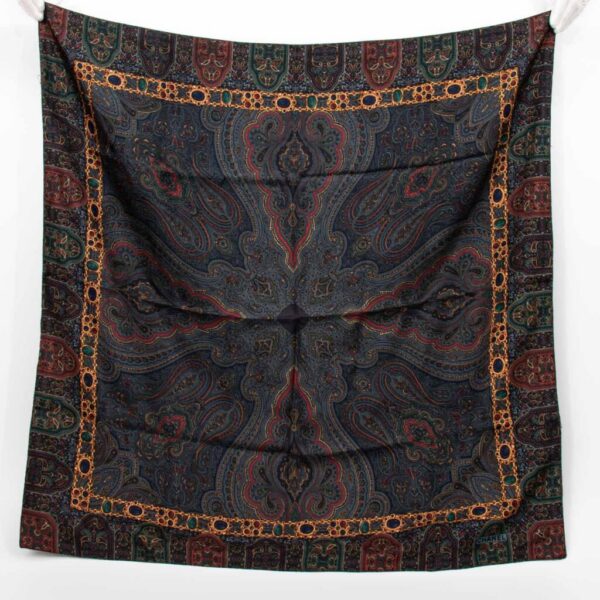 Foulard en soie Chanel CC bleu