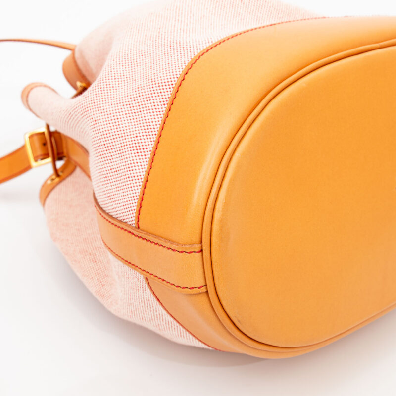 Bolso de mano Hermès Market Bucket Bag Toile H Canvas Leather Beige Gold – Imagen 7