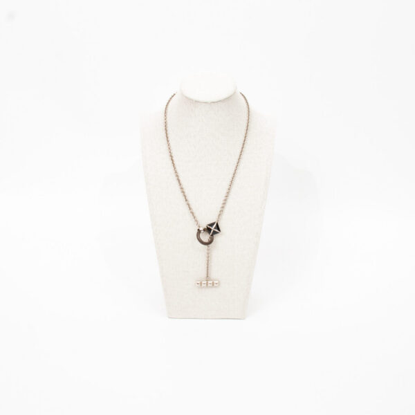 Collier Hermès Medor en argent palladium 54 cm