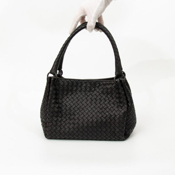 Bottega Veneta Tasche 2way Intrecciato Schwarz Mit Schwarzer Hardware