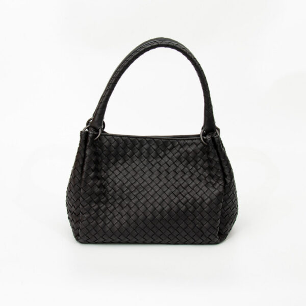 Bottega Veneta Tasche 2way Intrecciato Schwarz Mit Schwarzer Hardware