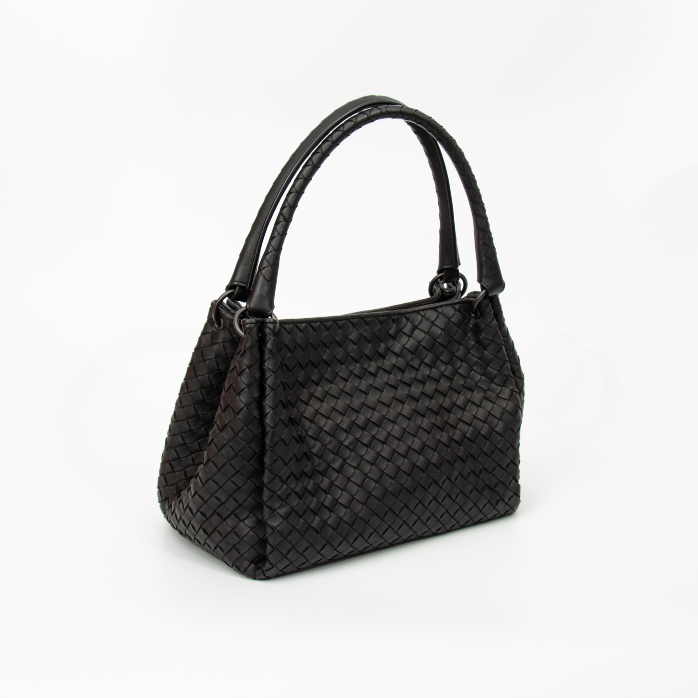Bottega Veneta Tasche 2way Intrecciato Schwarz Mit Schwarzer Hardware – Bild 3