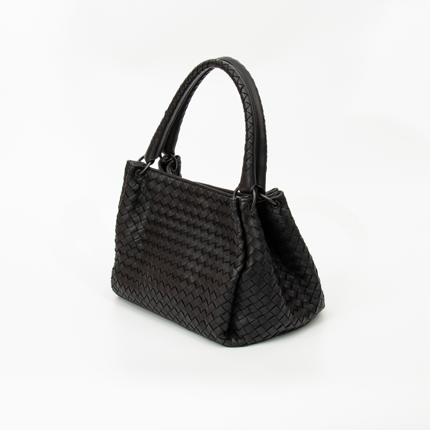 Bottega Veneta Tasche 2way Intrecciato Schwarz Mit Schwarzer Hardware – Bild 4