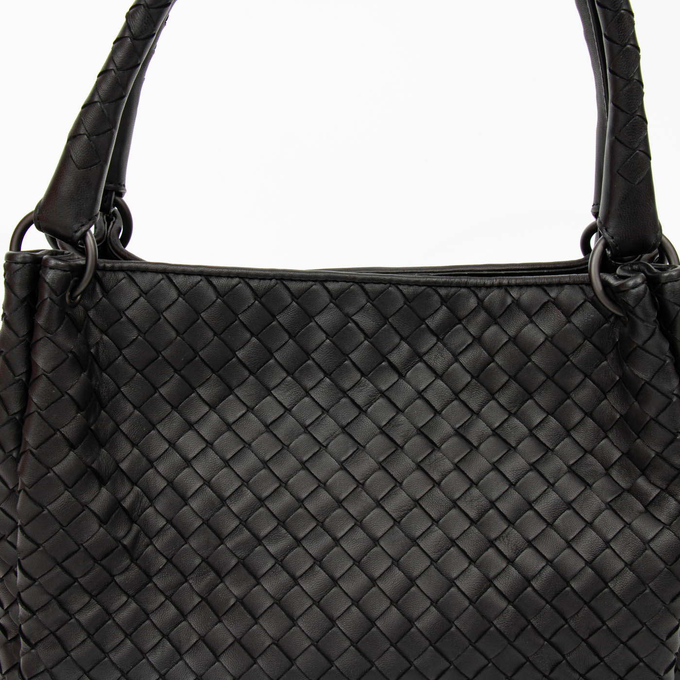 Bottega Veneta Tasche 2way Intrecciato Schwarz Mit Schwarzer Hardware – Bild 7