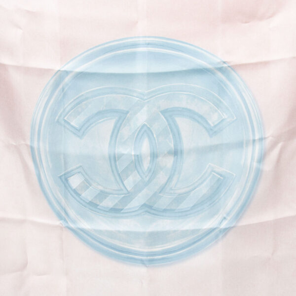 Chanel Schal Chanel Coco Mark Seide Blau