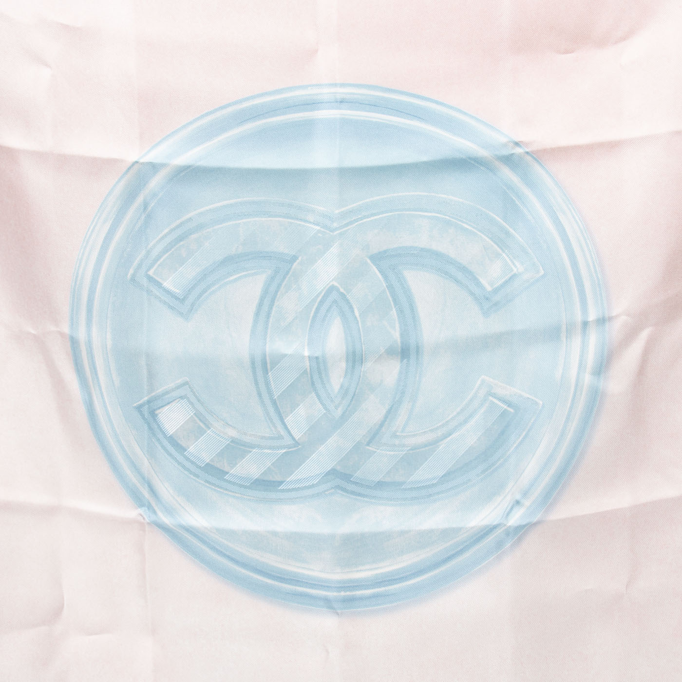 Chanel Schal Chanel Coco Mark Seide Blau – Bild 2
