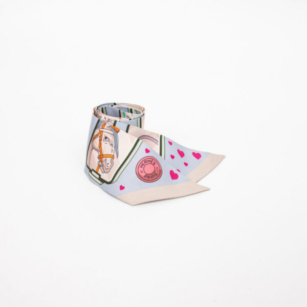 Hermès Twilly Harnais de Coeur Soie Multicolore