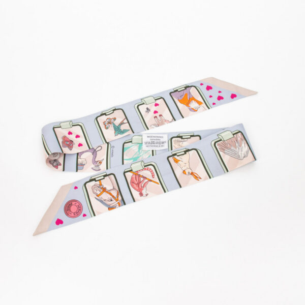 Hermès Twilly Harnais de Coeur Soie Multicolore