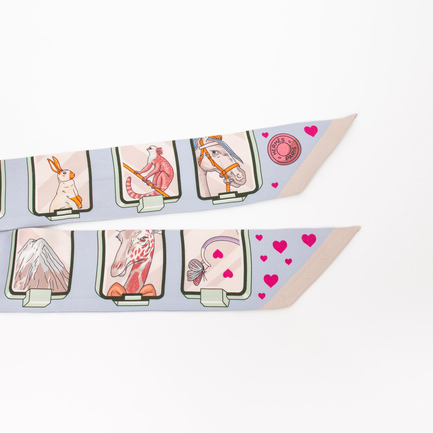 Hermès Twilly Harnais de Coeur Soie Multicolore – Image 4