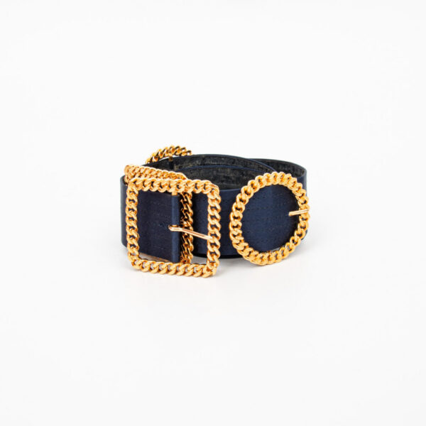 Ceinture Chanel en tissu doré