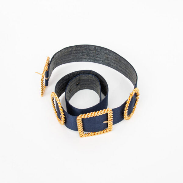 Ceinture Chanel en tissu doré