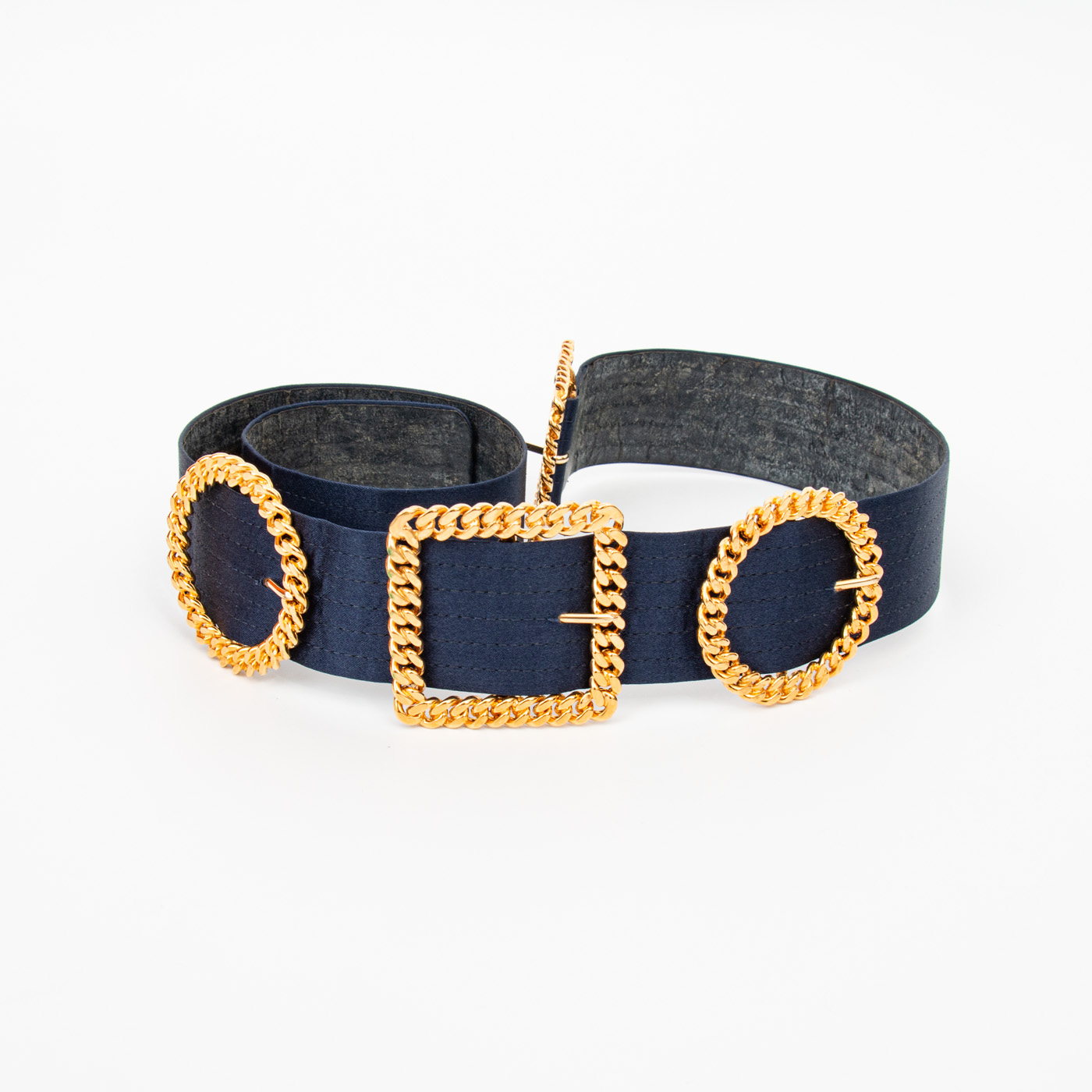 Ceinture Chanel en tissu doré – Image 3