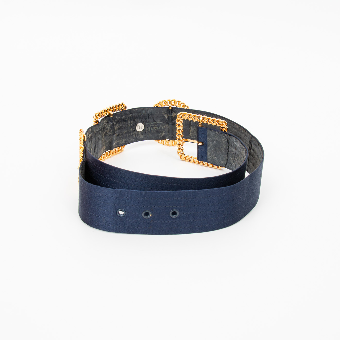 Ceinture Chanel en tissu doré – Image 4