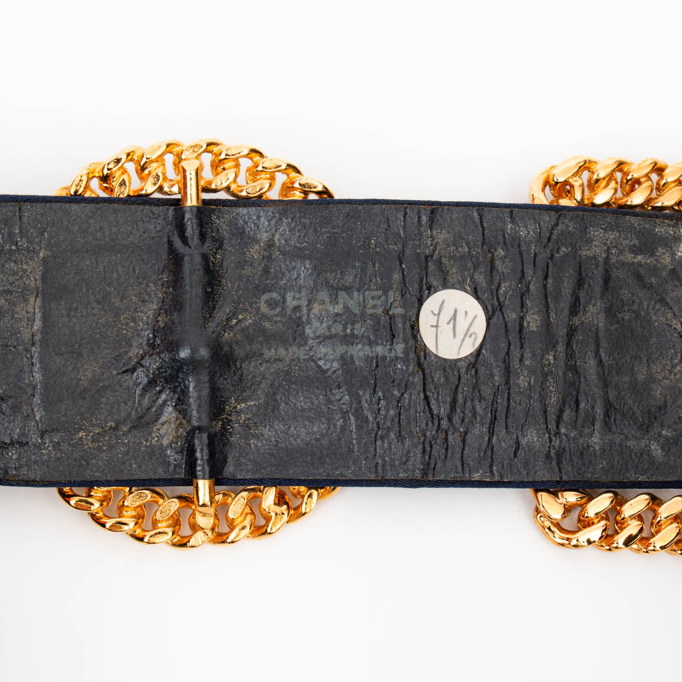 Ceinture Chanel en tissu doré – Image 5