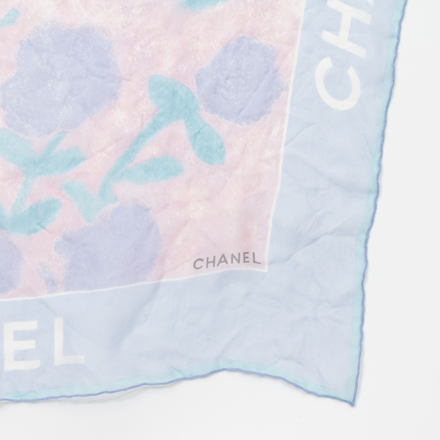 Chanel Schal Seide Blau – Bild 2