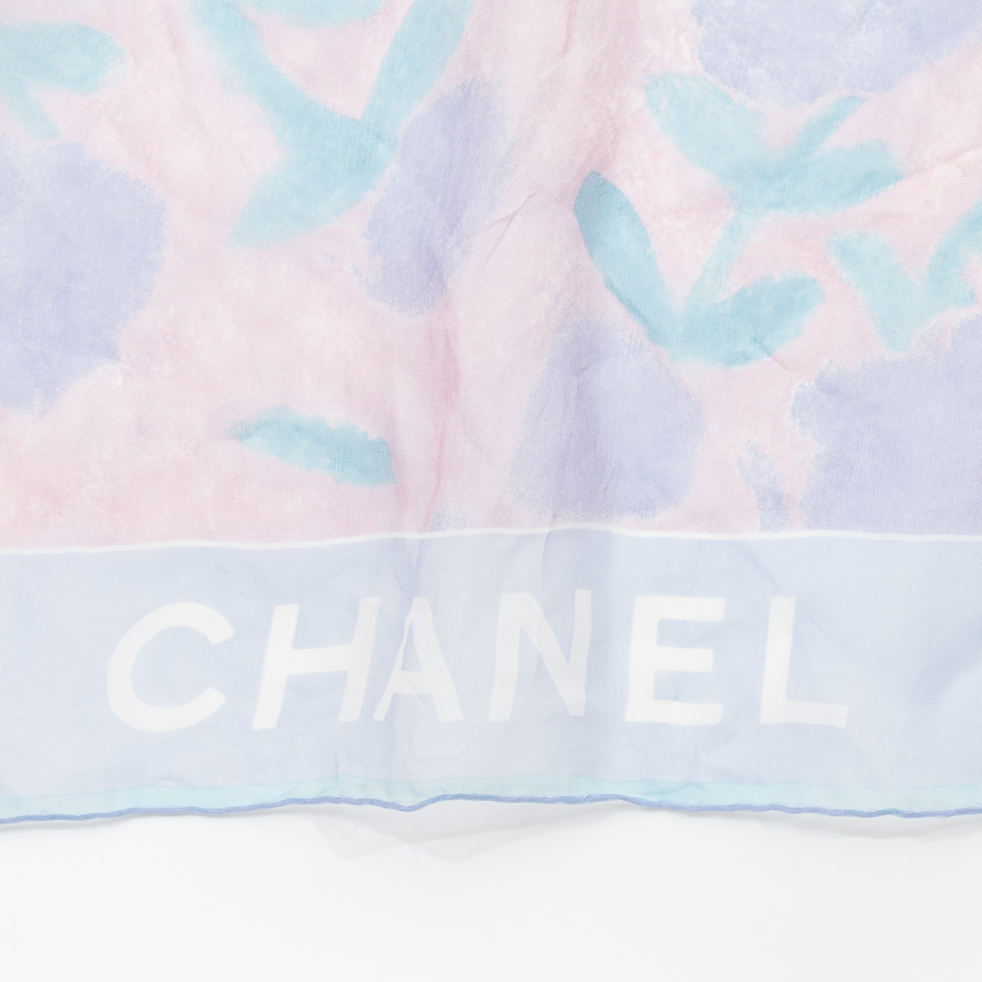 Chanel Schal Seide Blau – Bild 3