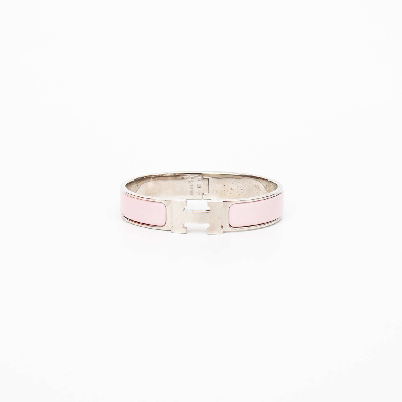 Bracelet Hermès Click H Fan en métal et émail argenté – Image 2